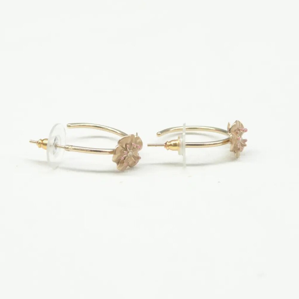 100% Authentic Chanel Flower CC Gold Metal Earrings 605-092924 - Picture 8 of 9